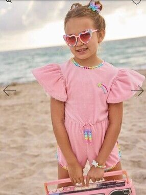 🎀 Lola + The Boys Velour Rainbow Gems Romper
